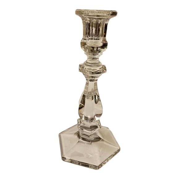 VTG Clear Old Williamsburg Crystal Candlestick by Heisey
